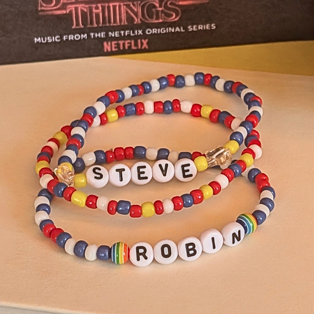 Stranger Things Inspired Bracelet Set, Steve And Robin, Scoops Ahoy